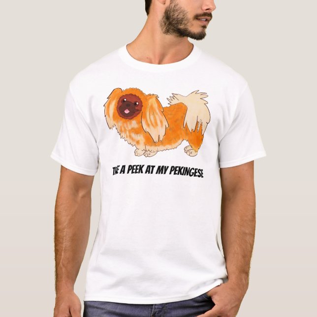 Camiseta Dê uma olhada no meu Pekingese (Frente)