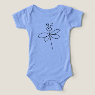 Camiseta de Uma Peça Tri-blend Infantil Borboleta