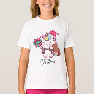 Camiseta de unicórnio para festa de Natal