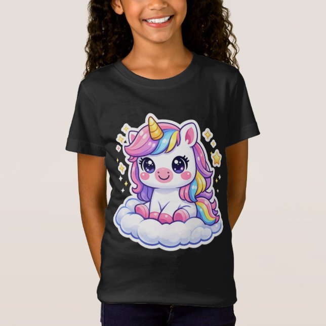 Camiseta de Unicórnio Personalizada Fofa para Cria (Frente)