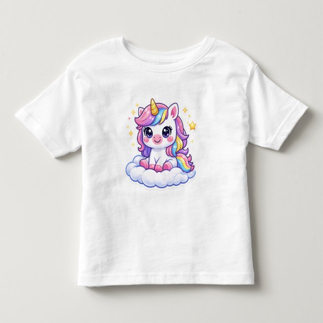 Camiseta de Unicórnio Personalizada Fofa para Cria (Frente)