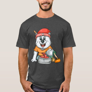 Camiseta de urso polar jogador de Curling