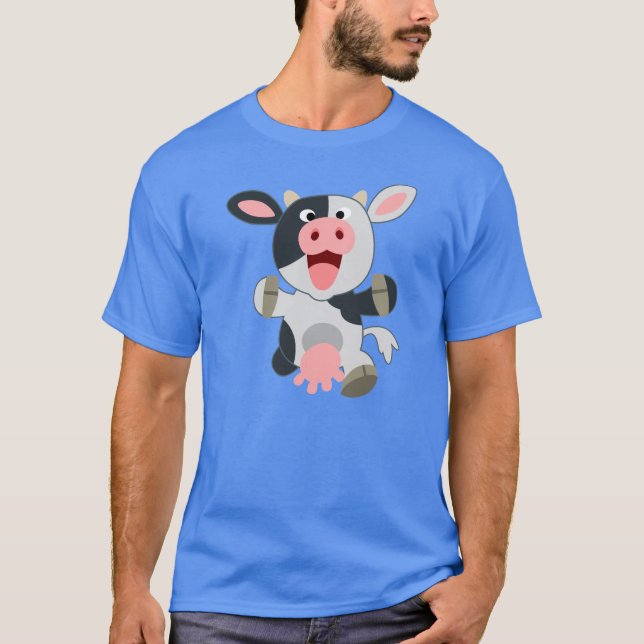 Camiseta de Vaca de Cartoon Feliz (Frente)