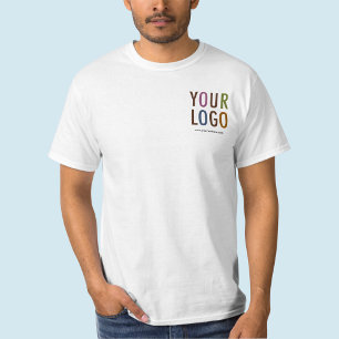Camiseta de Valor Branco Masculina com Logotipo Pe