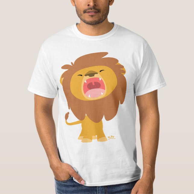 Camiseta de valor do desenho de um leão giratório  (Frente)