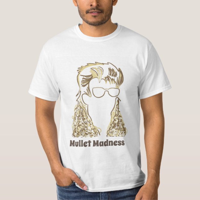 Camiseta de valor masculino Mullet Madness White (Frente)