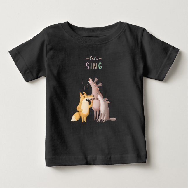 Camiseta de vamos Woodland Animal Acapella Baby (Frente)