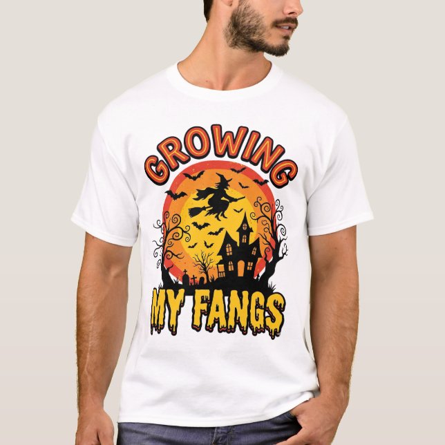 Camiseta de Vampiro de Halloween Vintage Crescendo (Frente)