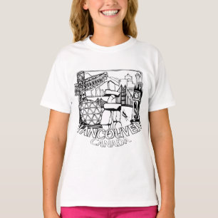 Camiseta de Vancouver Souvenir Menina em Camisa Ma