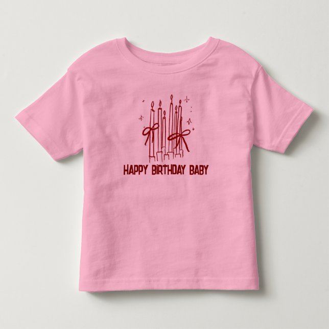 Camiseta de Vela de Aniversário Fofa para Crianças (Frente)