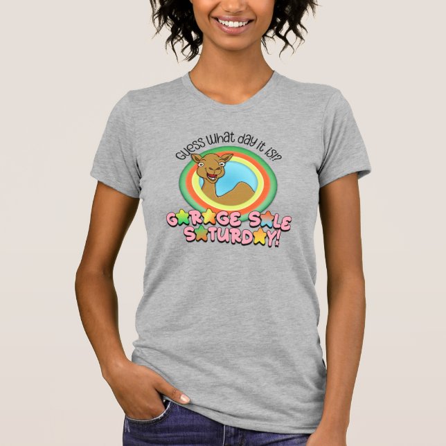 Camiseta de Venda de Garagem - Adivinhe Que Dia é  (Frente)