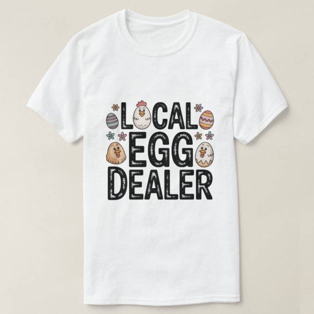 Camiseta de Vendedor de Ovos Local (Frente do Design)
