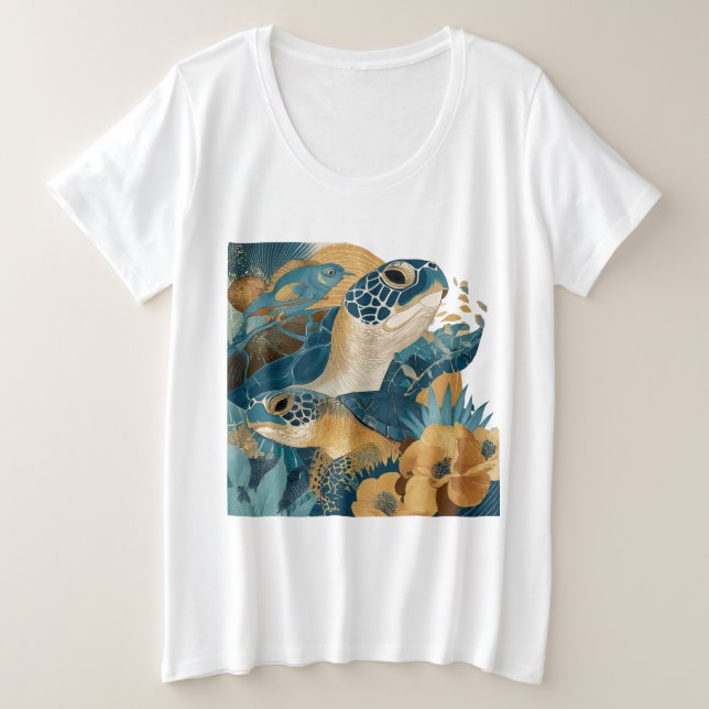 Camiseta de Verão Animais Oceânicos Divertidos Pre (Frente do Design)