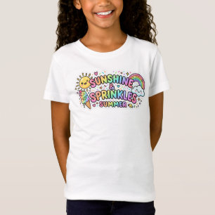 Camiseta de Verão com Design de Menina Pequena Fof