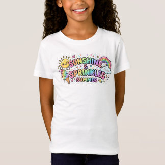 Camiseta de Verão com Design de Menina Pequena Fof