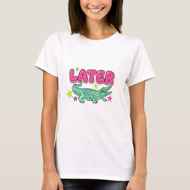 Camiseta de Verão Confortável Gator Alligator Post (Frente)