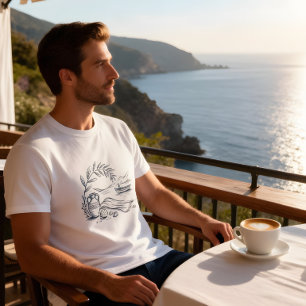 Camiseta de Verão Costeira Grega