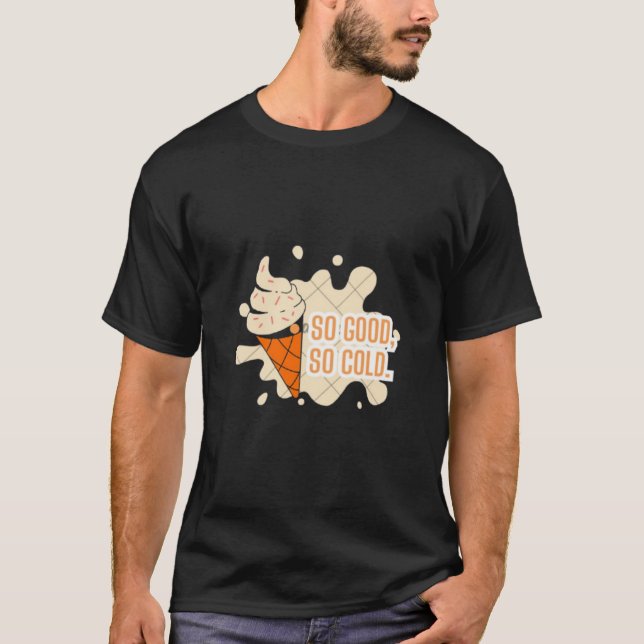 Camiseta de verão divertida com design de sorvete (Frente)