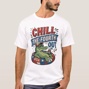 Camiseta de Verão do Jacaré Engraçado Esfrie o Qua