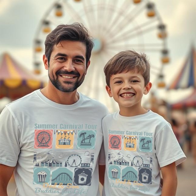 Camiseta de Verão do Tour de Carnaval do Pai e do  (Criador carregado)
