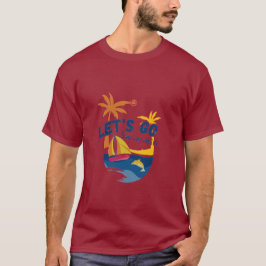 Camiseta de Verão masculino - Vamos nadar na frent