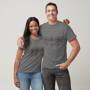 Camiseta de Verão Minimalista de Flor Design Unise
