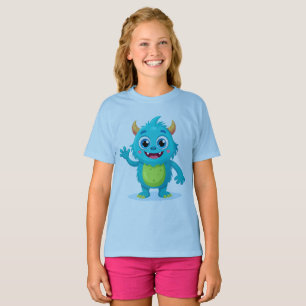 Camiseta de Verão para Meninas do Monstro Azul Ale