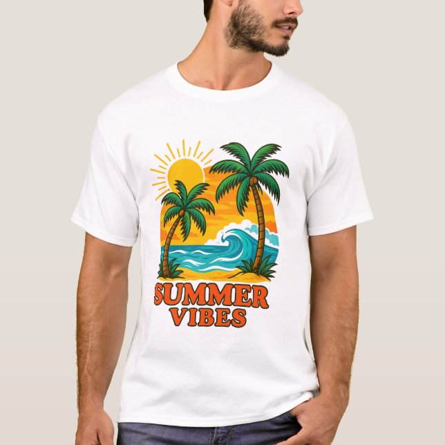 Camiseta De Verão Para Sol, Vento E Praia (Frente)
