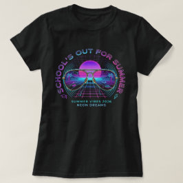 Camiseta de Verão Synthwave Fim das Aulas