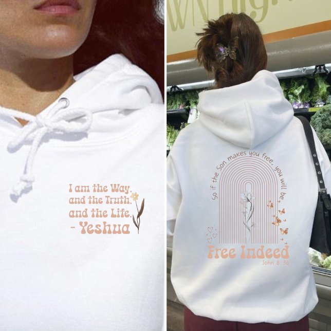 Camiseta De verdade livre em Jesus boho arco-íris floral cr (Criador carregado)