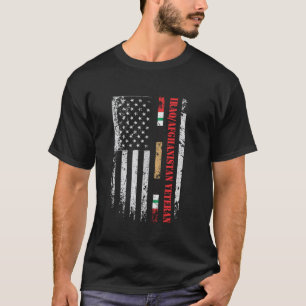 Camiseta de Veterano do Iraque Afeganistão Bandeir