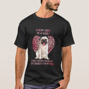 Camiseta De vez em quando vida de dono de cachorro pug bran