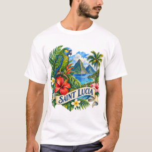Camiseta de Viagem de Aquarela de Santa Lúcia no C