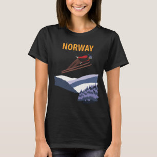 Camiseta de Viagem de Inverno de Salto de Esqui da