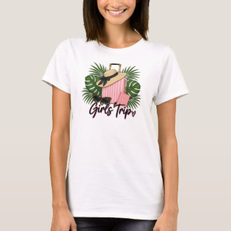 Camiseta de viagem de meninas com mala