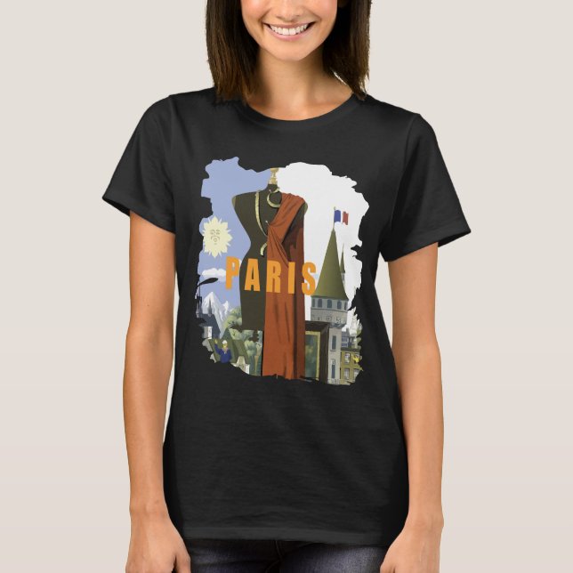 Camiseta de Viagem de Moda da Torre Eiffel de Pari (Frente)