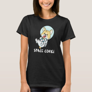 Camiseta de Viagem Espacial Corgi Astronauta Plane