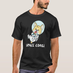 Camiseta de Viagem Espacial Corgi Astronauta Plane