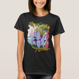 Camiseta de Viagem Floral Tropical de Porto Rico