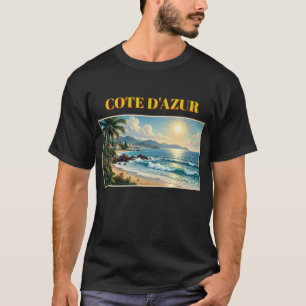 Camiseta de Viagem Francesa Cote D'Azur Estilo Vin