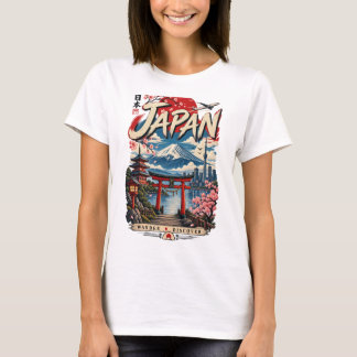 Camiseta de Viagem Japão | Monte Fuji Vintage Japo
