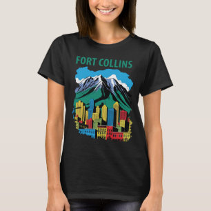 Camiseta de Viagem Montanha Skyline de Fort Collin