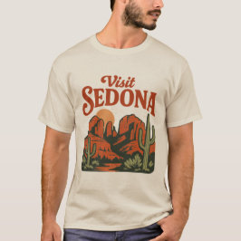 Camiseta de viagem pelo deserto "Visite Sedona" vi