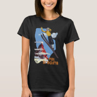 Camiseta de viagem retrô de esqui Val d'Aosta Itál