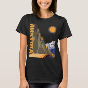 Camiseta de viagem retrô dos Alpes da Áustria com 