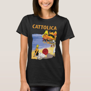 Camiseta de viagem retrô para a praia de Cattolica