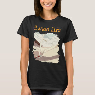 Camiseta de Viagem Retro Picos Nevados dos Alpes S