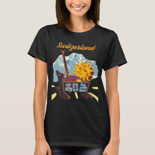 Camiseta de Viagem Retro Sol de Inverno da Suíça