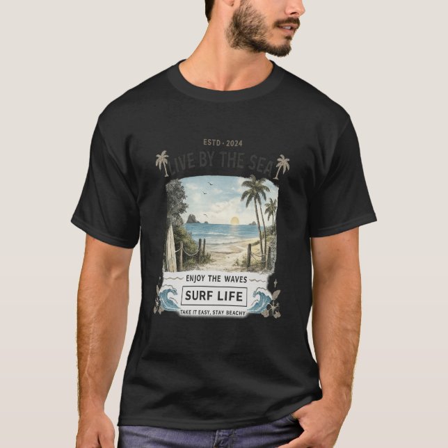 Camiseta de Vida de Surf à Beira-Mar (Frente)
