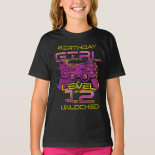 Camiseta de Videogame 'Nível da Garota de Aniversá